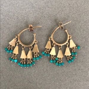 Me & Ro 10k gold and turquoise earrings
